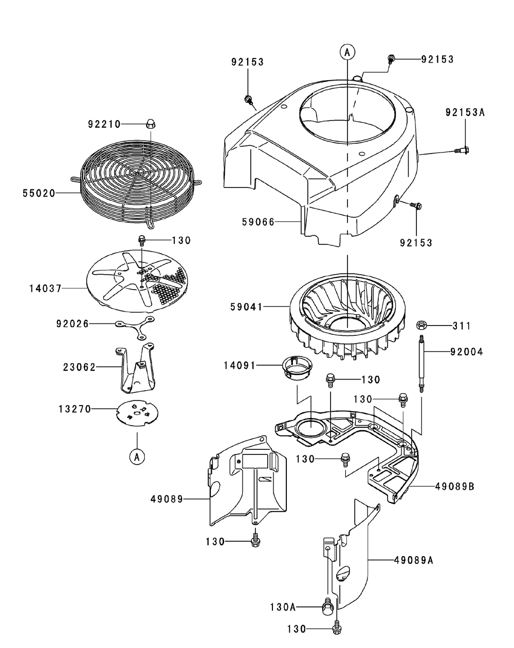 Fh680v-Hs07 Cooling Equipment Diagram and Parts List for ENFORCER54 53AI3AGT750-23HP Cub Cadet Lawn Tractor